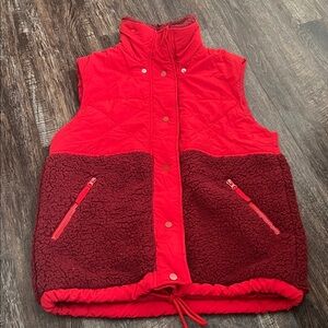 Red and Burgundy Quilted Vest